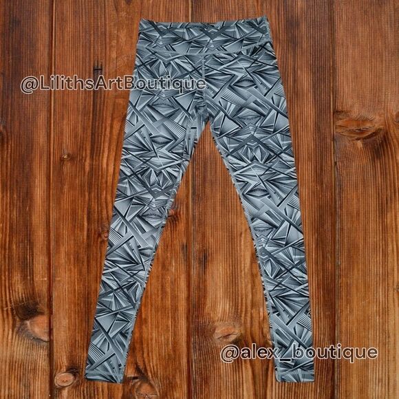 Zumba Dazzle Me Smoke Gray Geometric Print Leggings Size S (E004) - Picture 3 of 7